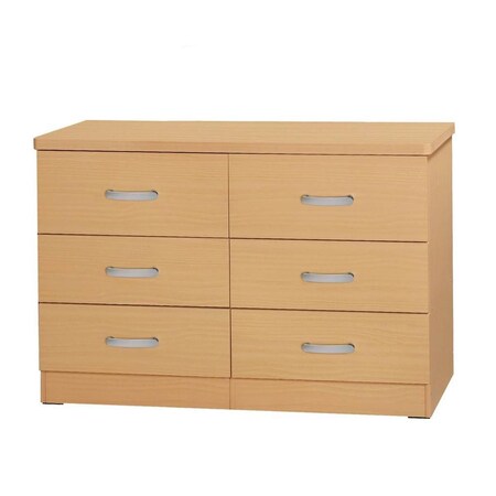 Better Home DD & PAM 6 Drawer Engineered Wood Bedroom Dresser, Beech 616859965638